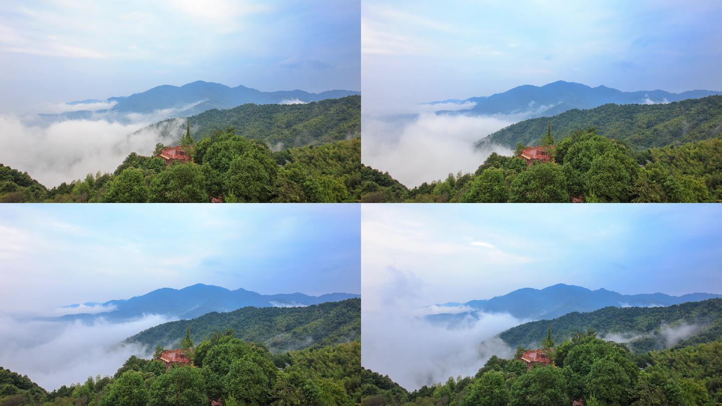 江西赣州大余丫山生态度假区山顶云海航拍