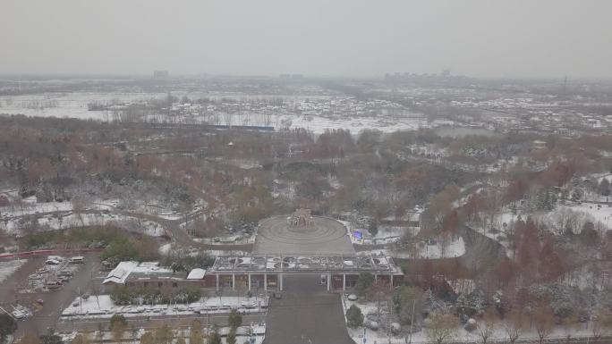 沛县汉城公园冬季雪景LOG原素4K