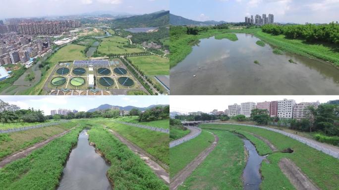 城市河道改造前各种臭水沟暗流涌入