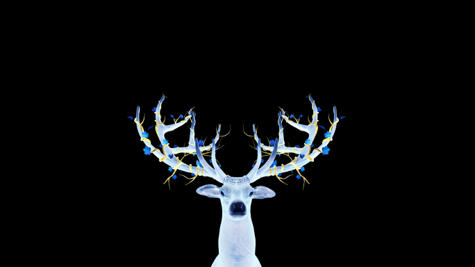 4K唯美荧光鹿alpha循环动画