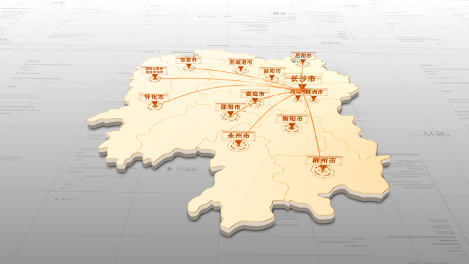 4K湖南科技地图简洁版
