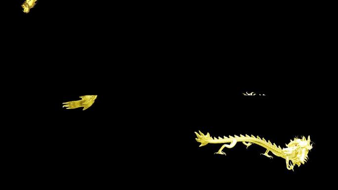 三维金色龙遨游视频元素素材