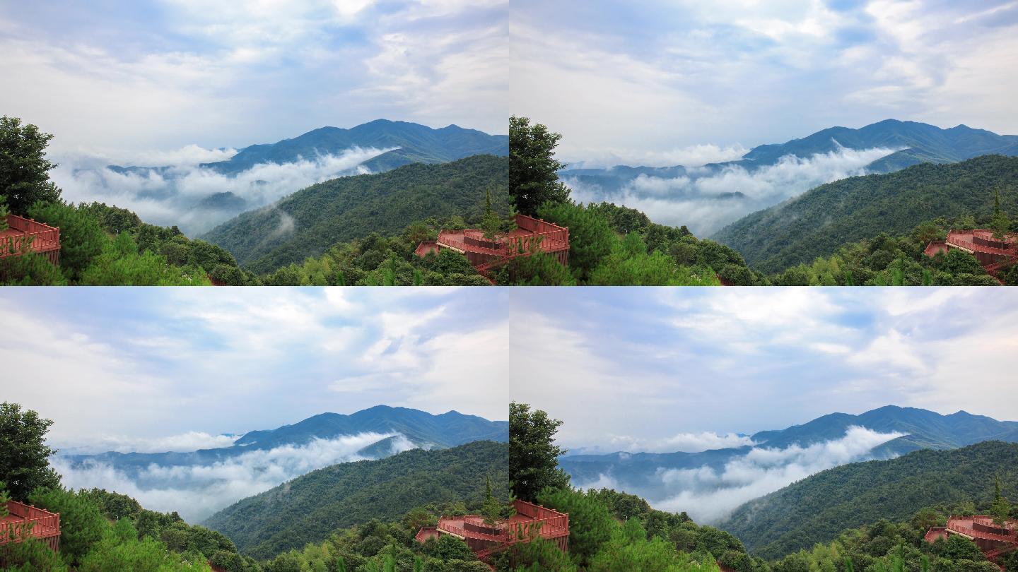江西赣州大余丫山生态度假区山顶云海航拍