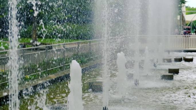朝阳公园人工喷泉升格拍摄