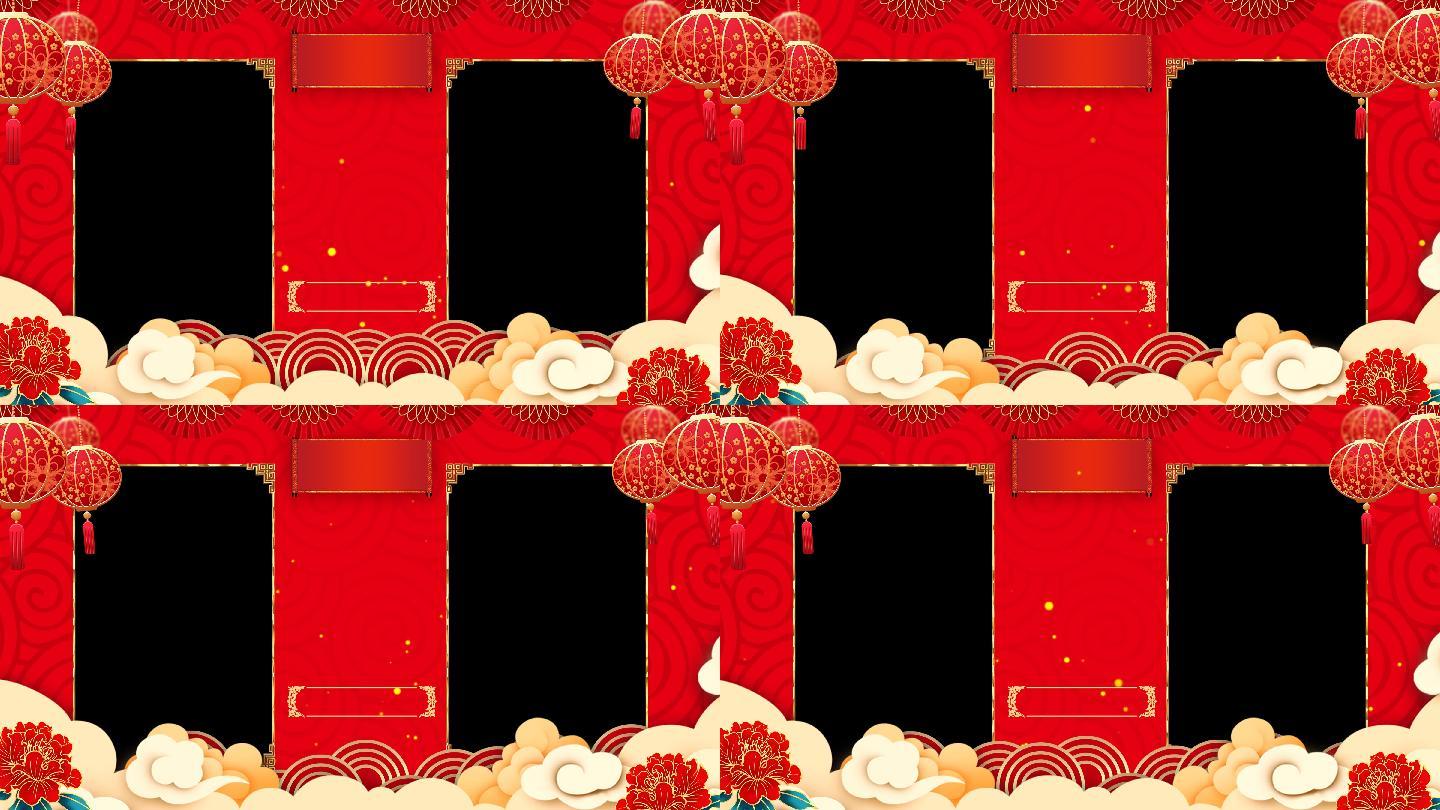 4K双画面新中式背景祝福恭贺春节