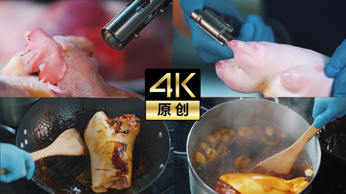 4K高速拍摄猪肉酱肉美食素材4