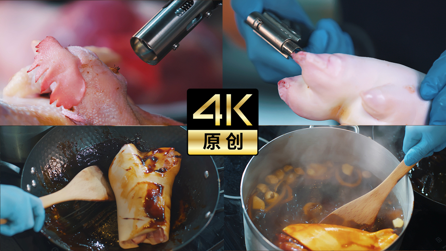 4K高速拍摄猪肉酱肉美食素材4