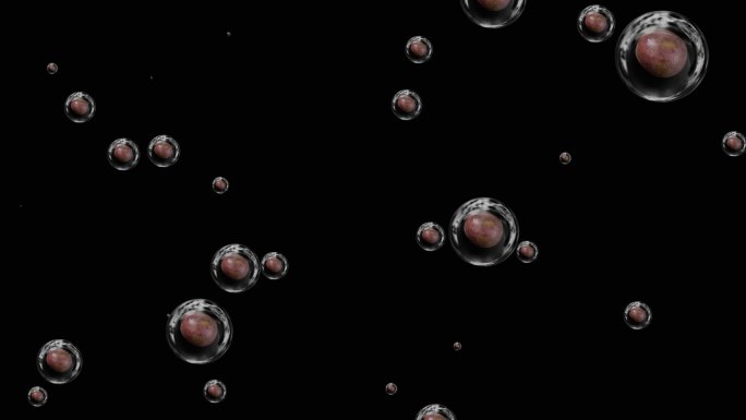 水果百香果气泡粒子视频素材带通道