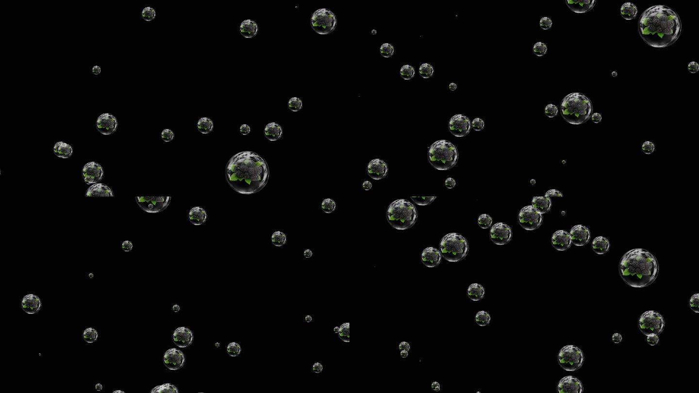 水果桑葚气泡粒子视频素材带通道