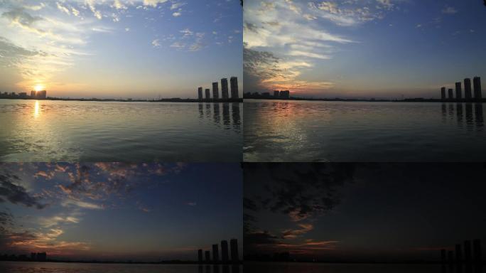 艾溪湖夕阳落日