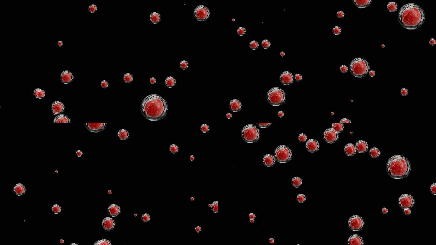 山楂气泡粒子视频素材带通道