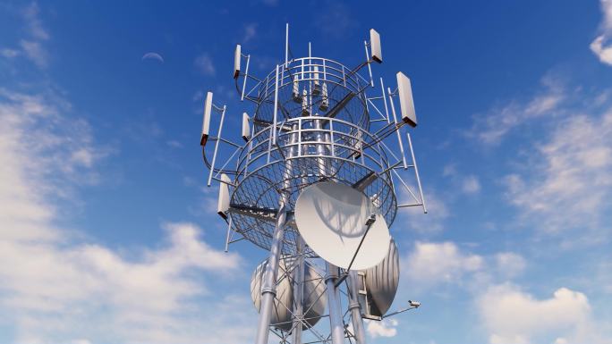海上信号发射塔-5G基站-通讯塔4k