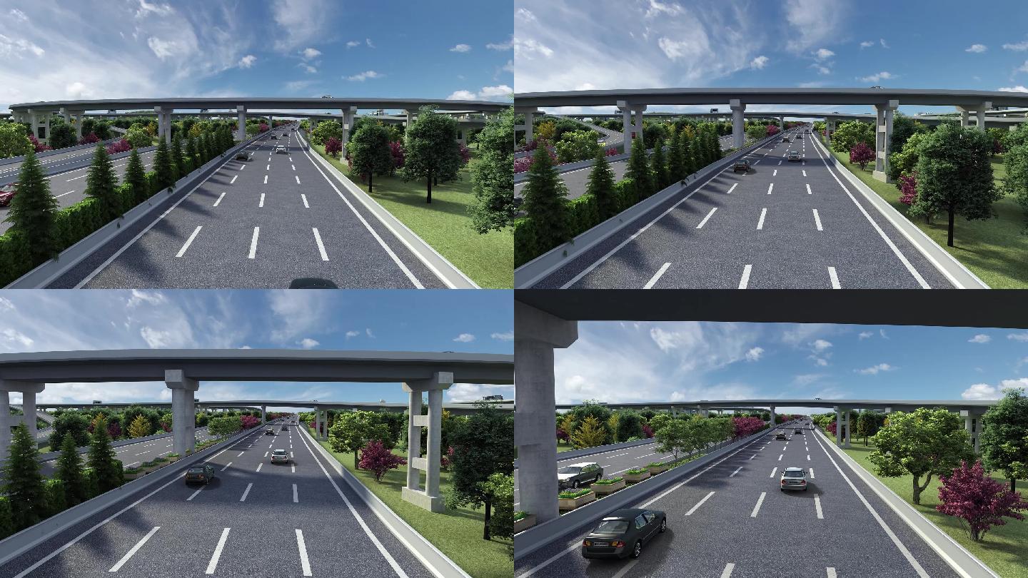 高速公路-三维3d动画镜头
