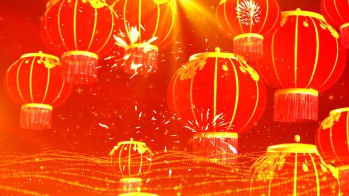 4k喜庆新年灯笼LED舞台背景