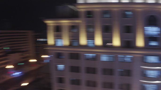 威海市政府夜景航拍