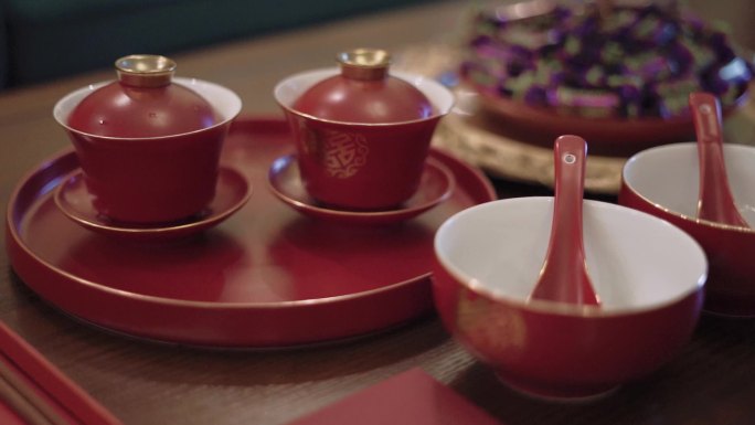 中国风茶具茶碗中式婚礼