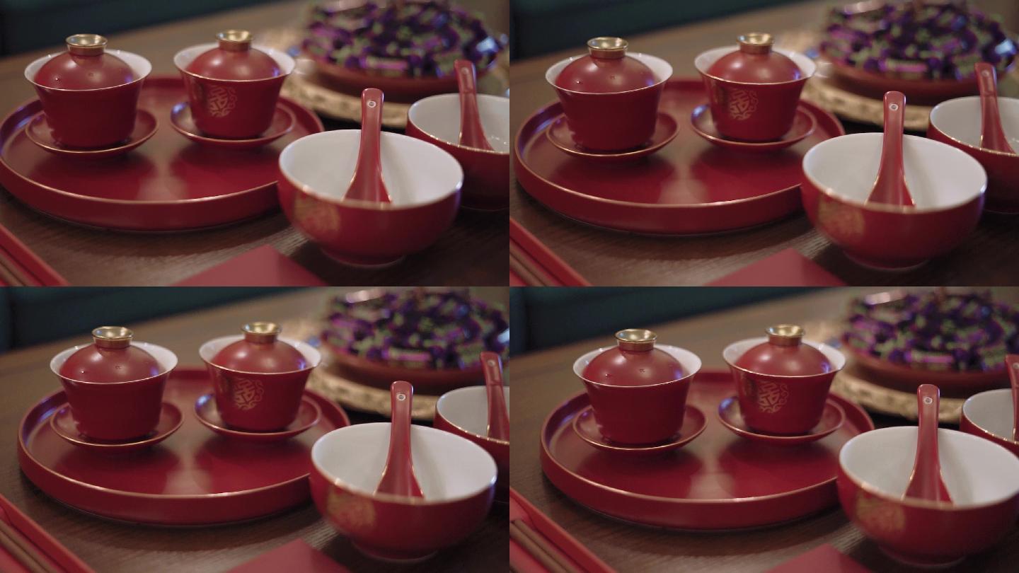 中国风茶具茶碗中式婚礼
