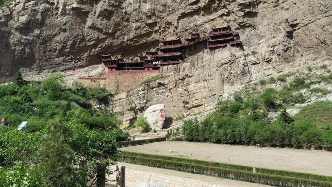 山西大同悬空寺HD高清航拍