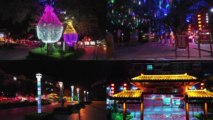 航拍广西南宁市马山县城夜景视频素材