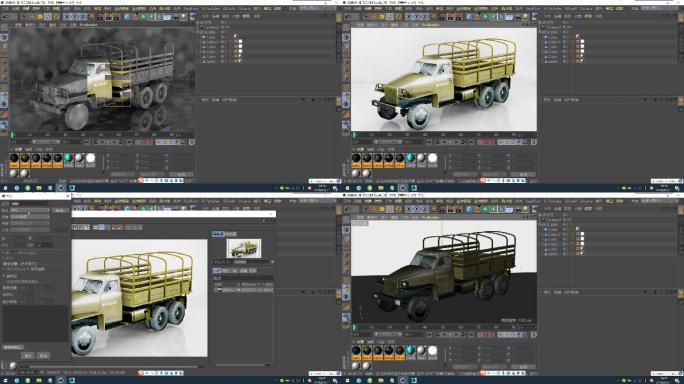 C4D+3dsmax+fbx模型--卡车