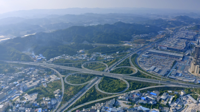 高速路立交桥城市乡村交通4K