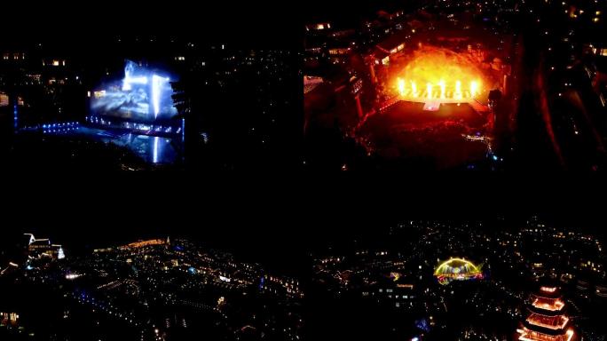 江西葛仙村4k航拍夜景