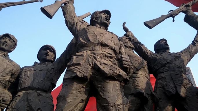 雕塑解放广场红军解放军建军节