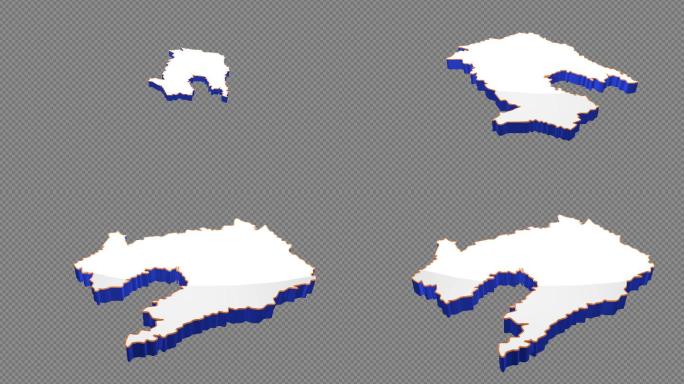 辽宁地图3D三维弹出png透明素材序列帧
