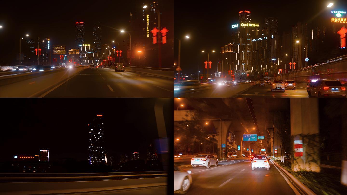 视觉创意夜晚公路抽帧效果王家卫镜头