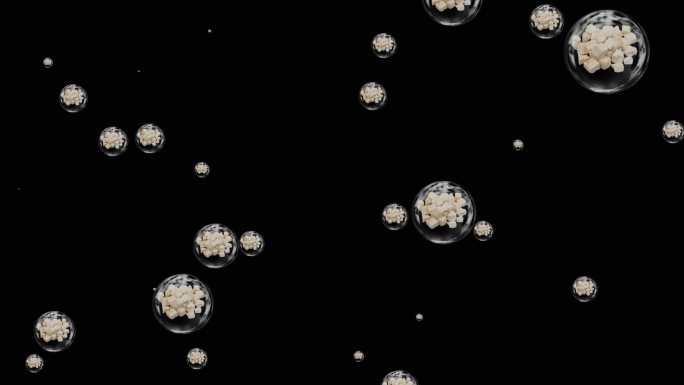 中医养生茯苓气泡粒子视频素材带通道