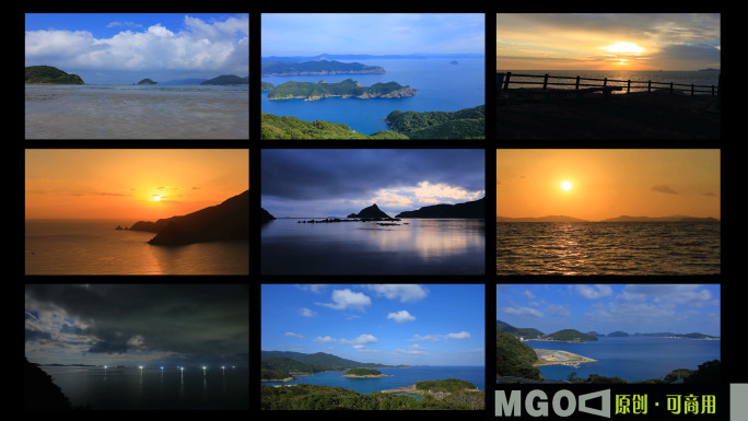 海岛岛屿日出日落延时唯美风景，多镜头特写