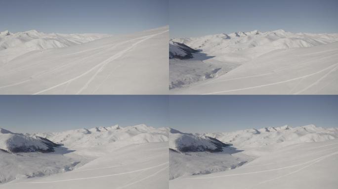 新疆冬天的雪景高清航拍