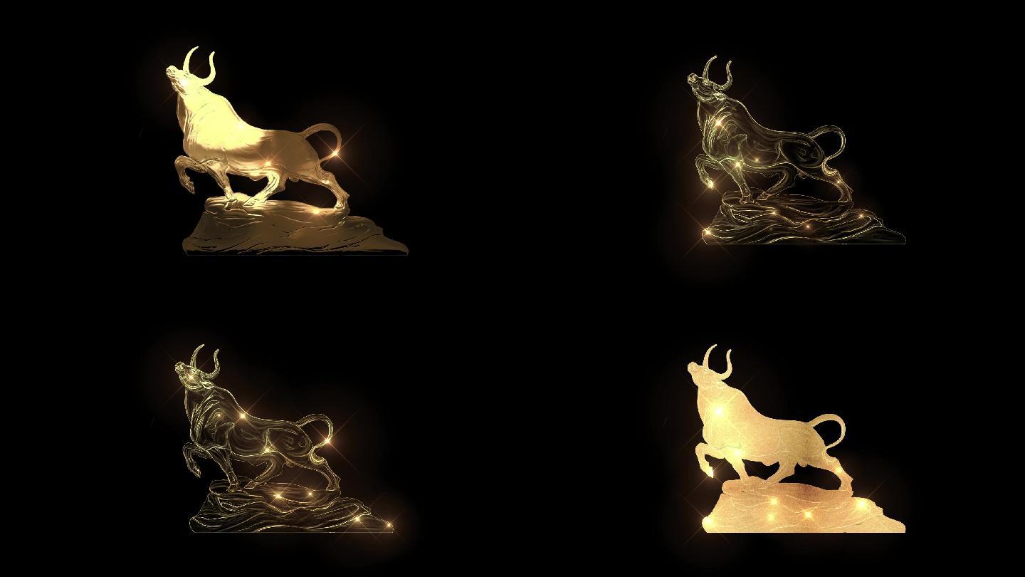 4K金牛标志图案3种不同材质
