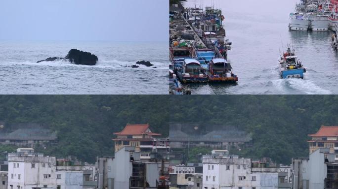 台湾海岸大海渔船
