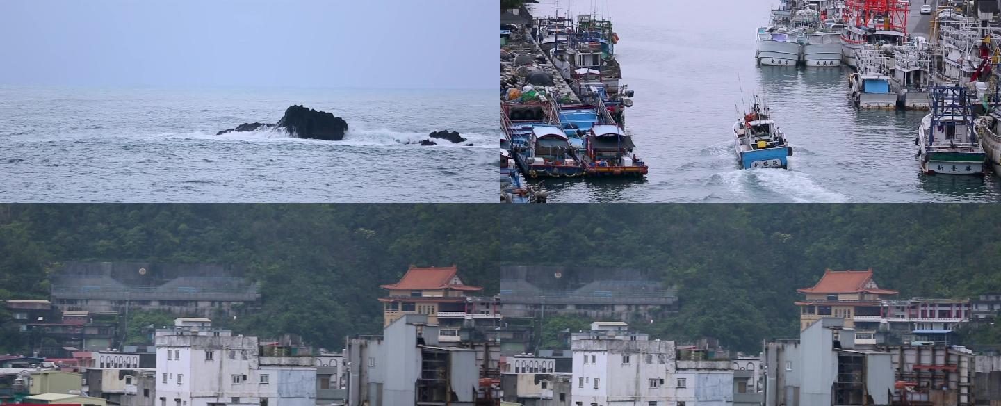台湾海岸大海渔船