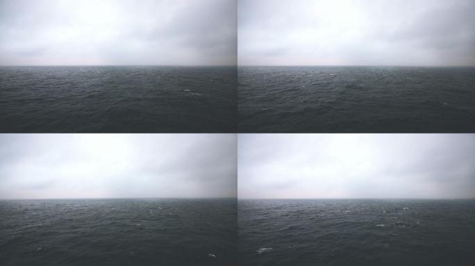 航拍大海阴天风景