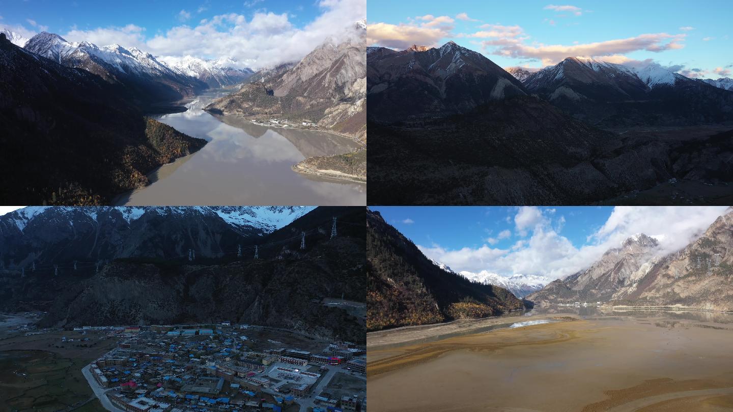 4K航拍西藏昌都地区八宿县然乌镇然乌湖