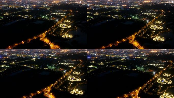 扬州夜景航拍延时摄影