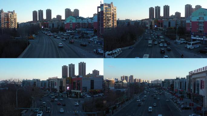 大连绿波桥航拍车流城市人文长镜头