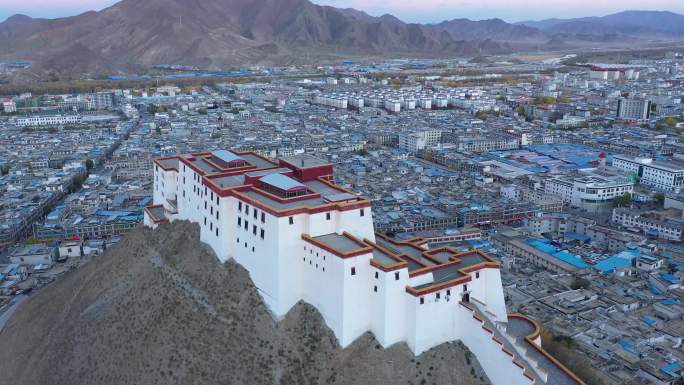 4K航拍西藏日喀则桑珠孜宗堡