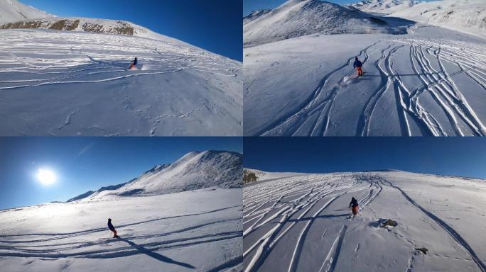 滑雪运动高清航拍视频素材