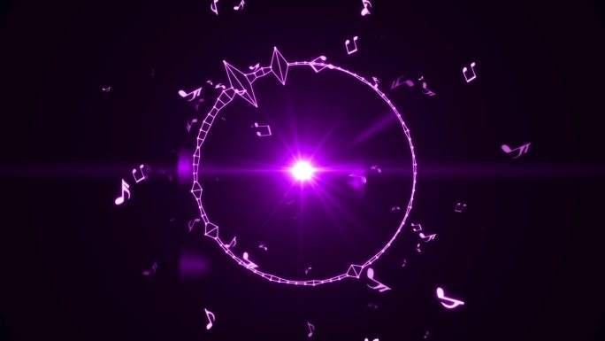 紫色圆圈音频频谱粒子符号