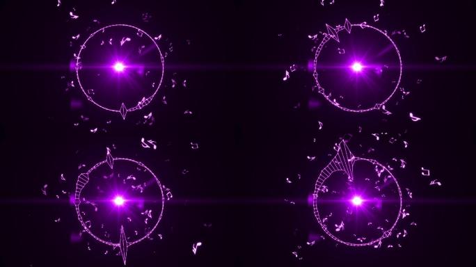 紫色圆圈音频频谱粒子符号