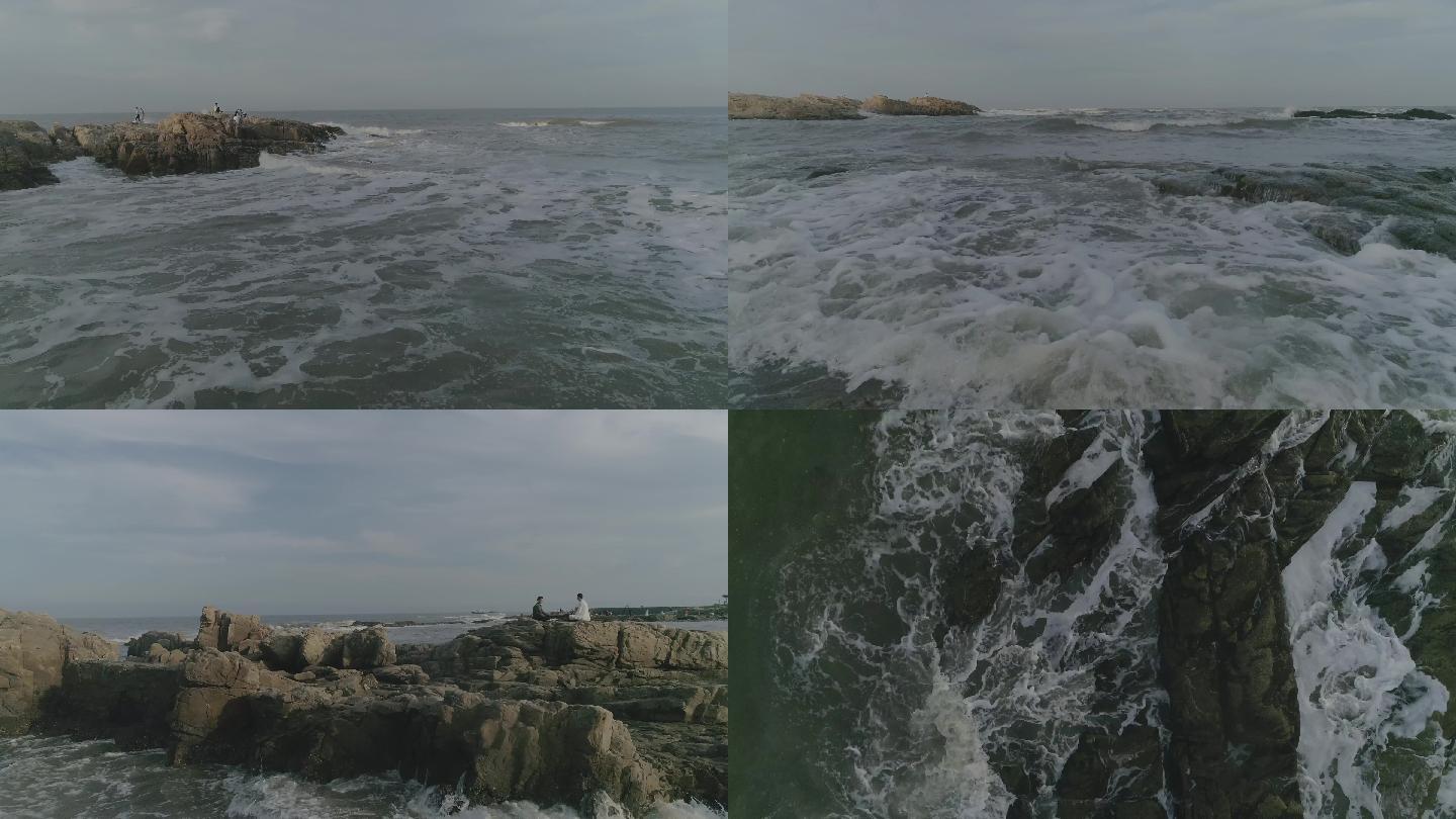 海边海浪4K航拍