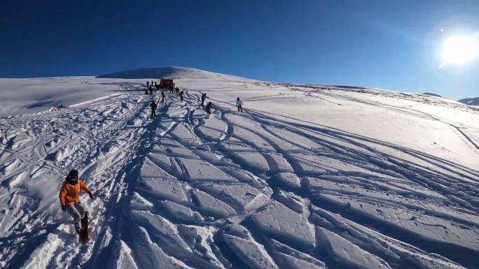 滑雪运动高清航拍视频素材