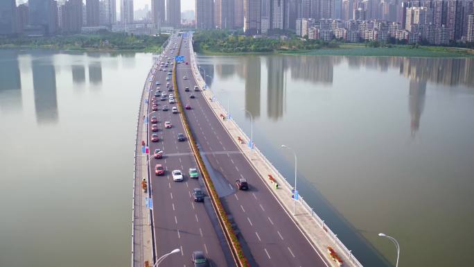 武汉沙湖大桥航拍高清4k
