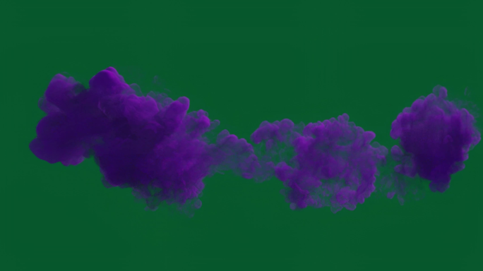 原创绿屏抠像紫色魔法流动烟雾