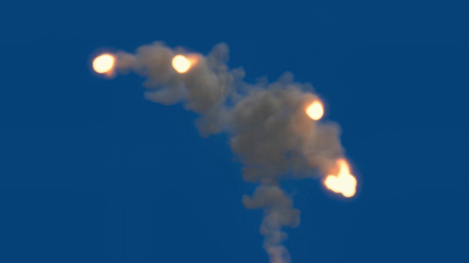 原创4k蓝屏抠像素材烟火喷射