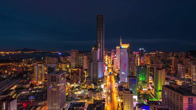 4K大连中心裕景中山面日转夜夜景延时