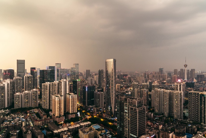 成都城市CBD夜景延时